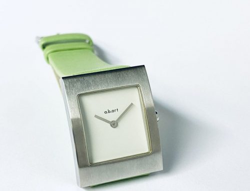 Uhr a.b.art Schweizer Quarz Serie C rechteckig creme hellgrün